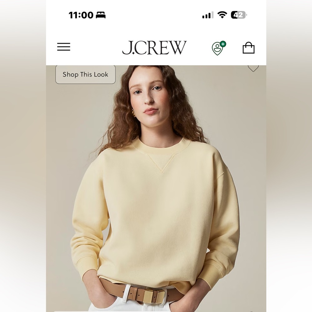 J Crew’s bestseller - Heritage fleece oversized crewneck sweatshirt